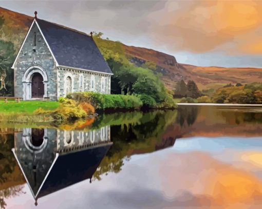 St Finbarrs Irish Oratory Sunset Diamond Painting