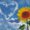 Sunflower And Heart Cloud Diamond Painting