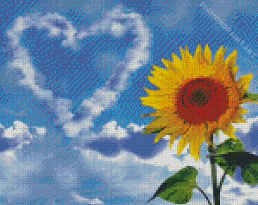 Sunflower And Heart Cloud Diamond Painting