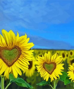 Sunflowers Heats Diamond Painting