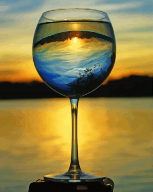 Sunset Through Glass Art Diamond Painting