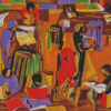 The Library By Jacob Lawrence Diamond Painting