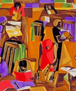 The Library By Jacob Lawrence Diamond Painting