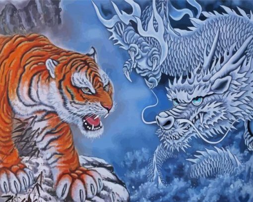 Tiger And Dragon Art Diamond Painting