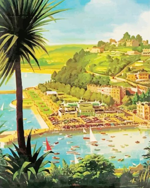 Torquay Town Poster 5D Diamond Painting