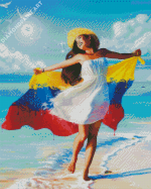 Venezuelan Girl In Beach Diamond Painting