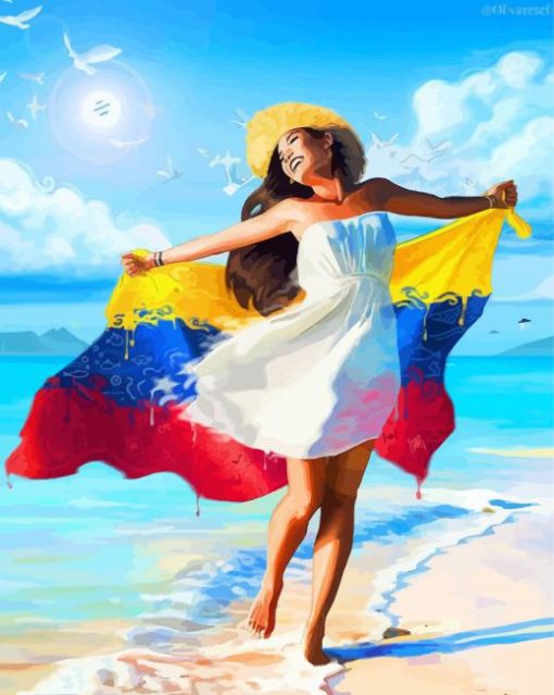 Venezuelan Girl In Beach Diamond Painting