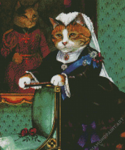 Victorian Cat Animals Diamond Painting