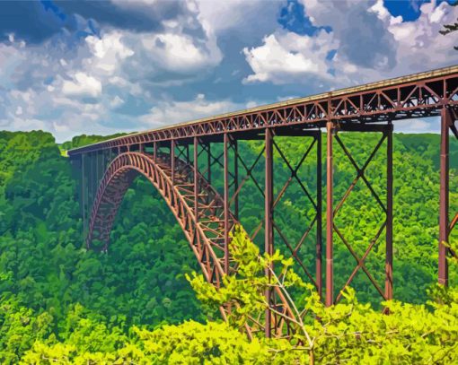 West Virginia New River Gorge Bridge Diamond painting