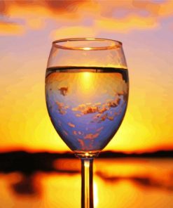 Wonderful Sunset Through Glass Diamond Painting