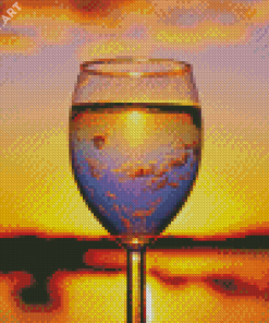 Wonderful Sunset Through Glass Diamond Painting