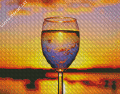 Wonderful Sunset Through Glass Diamond Painting