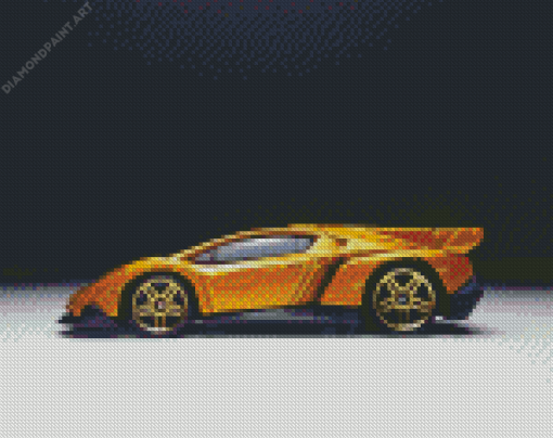 Yellow Hot Wheels Diamond painting