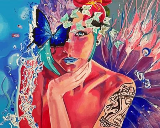 Abstract Butterfly Girl Diamond Painting