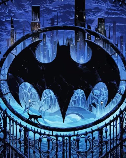 Aesthetic Batman Symbol Art Diamond Painting