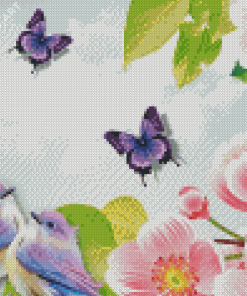 Aesthetic Birds Flowers Butterflies Diamond Painting