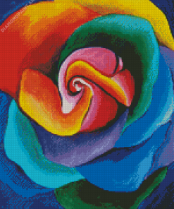 Aesthetic Rainbow Rose Diamond Painting