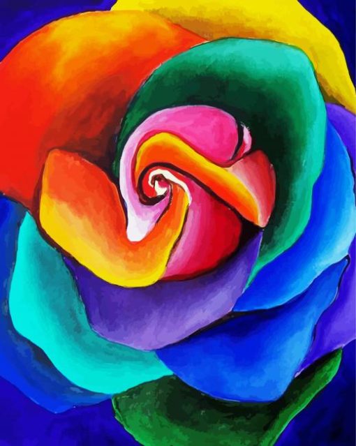 Aesthetic Rainbow Rose Diamond Painting