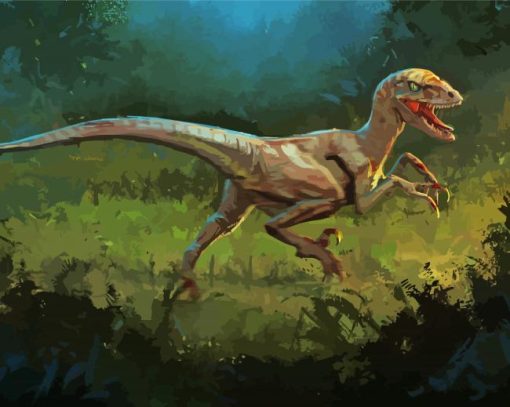 Aesthetic Velociraptor 5D Diamond Painting