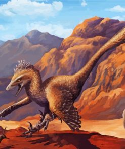 Aesthetic Velociraptor Illustration 5D Diamond Painting