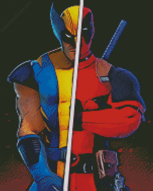 Aesthetic Wolverine Vs Deadpool Diamond Painting