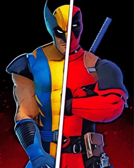 Aesthetic Wolverine Vs Deadpool Diamond Painting