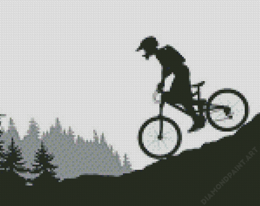 Aesthetic Mountain Bike Illustration Diamond Painting