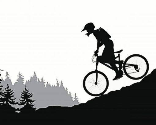 Aesthetic Mountain Bike Illustration Diamond Painting