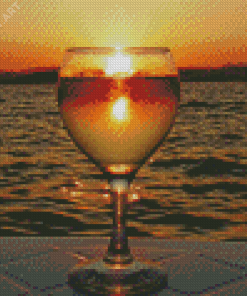 Beautiful Sunset Through Glass Diamond Painting