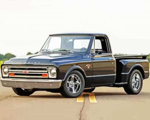 Black Trucks 1967 Chevy Stepside 5D Diamond Painting