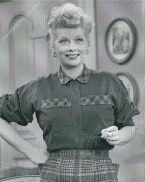 Black And White Lucille Ball 5D Diamond Painting