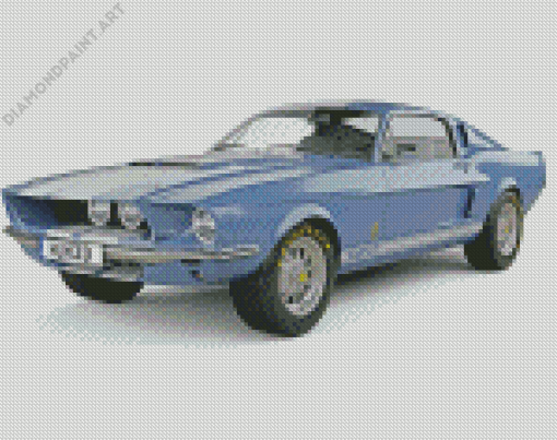 Blue Mustang Car 1967 Diamond Painting