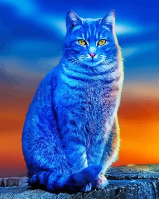 Blue Cat 5D Diamond Painting