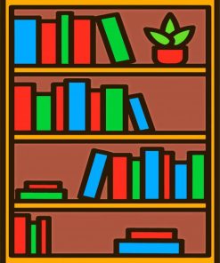 Bookshelf Illustration Diamond Painting