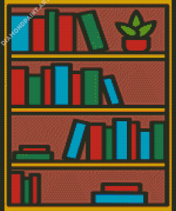 Bookshelf Illustration Diamond Painting