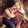 Boy And Girl Crocheting Diamond Painting