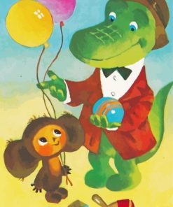 Cheburashka And The Crocodile Diamond Painting