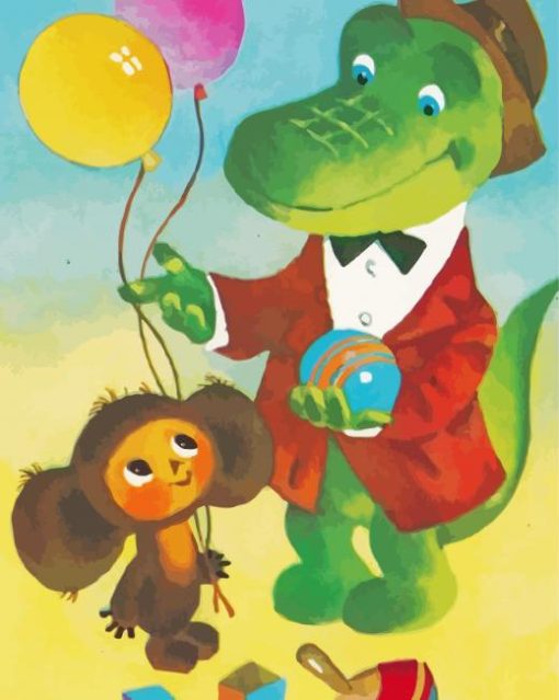 Cheburashka And The Crocodile Diamond Painting