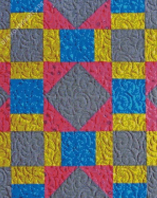 Colored Quilt Block paint by numbers