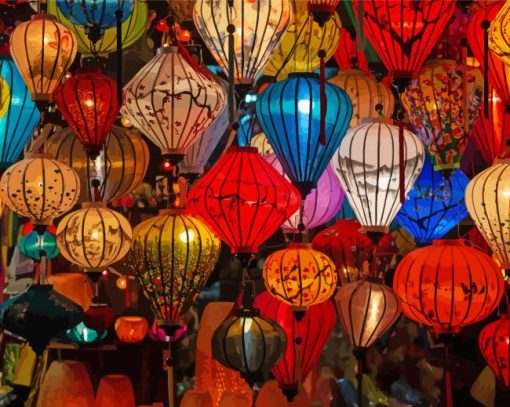 Colorful Paper Lanterns Diamond Painting