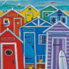 Colorful Beach Huts Diamond painting