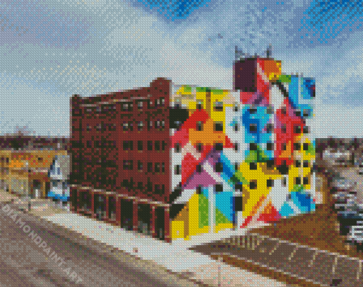 Colorful Buildings Buffalo NY Diamond Painting