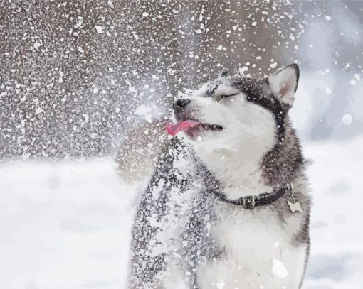 Cute Winter Dog Diamond Painting