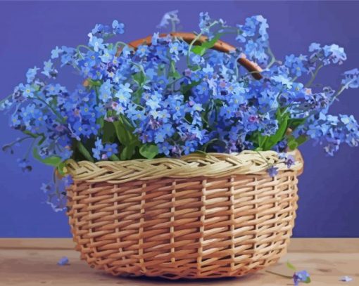 Forget Me Not Basket Diamond Painting