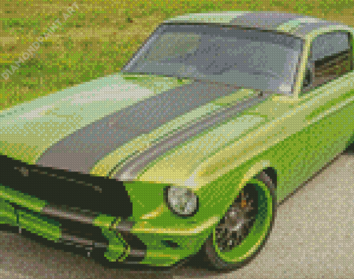 Green Mustang Car 1967 Diamond Painting