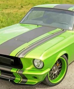 Green Mustang Car 1967 Diamond Painting