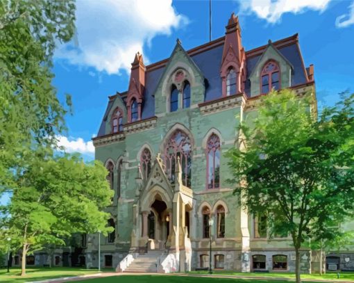 Green University Of Pennsylvania Building Diamond Painting