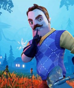 Hello Neighbor Game Characters Art Diamond Painting