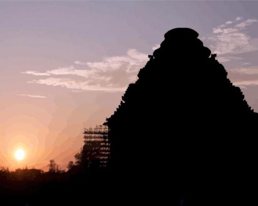 Konark Temple Silouette Diamond Painting