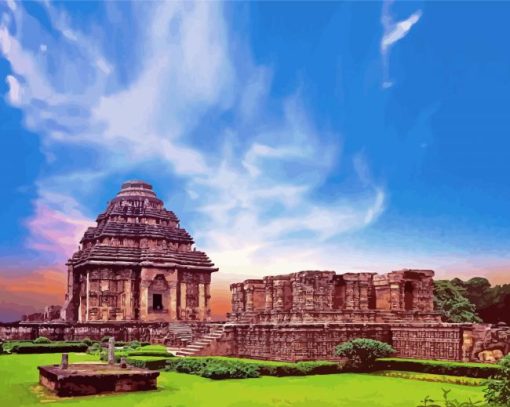 Konark Temple Sunset Diamond Painting